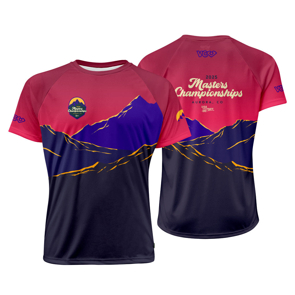 USAU Masters 2025 Mountains Red Raglan Jersey