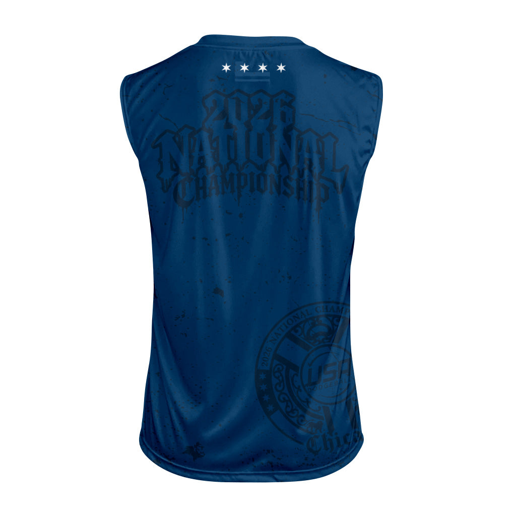 USA Dodgeball Nationals 2026 Navy Sleeveless Jersey